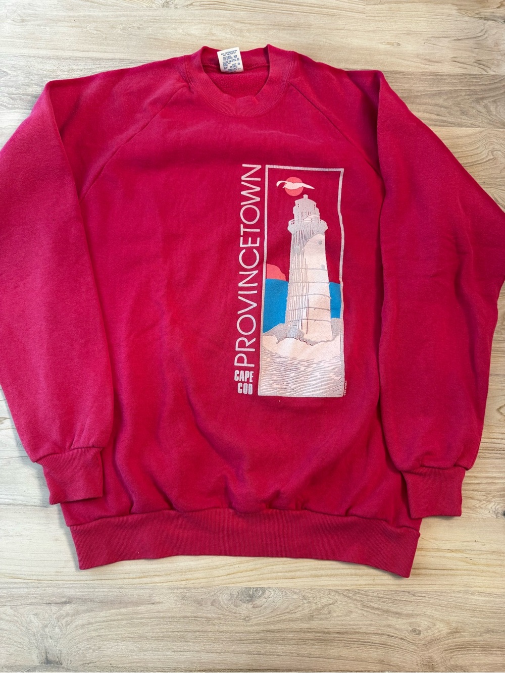 Jerzees pink Provincetown Cape Cod Graphic Crewneck Vintage